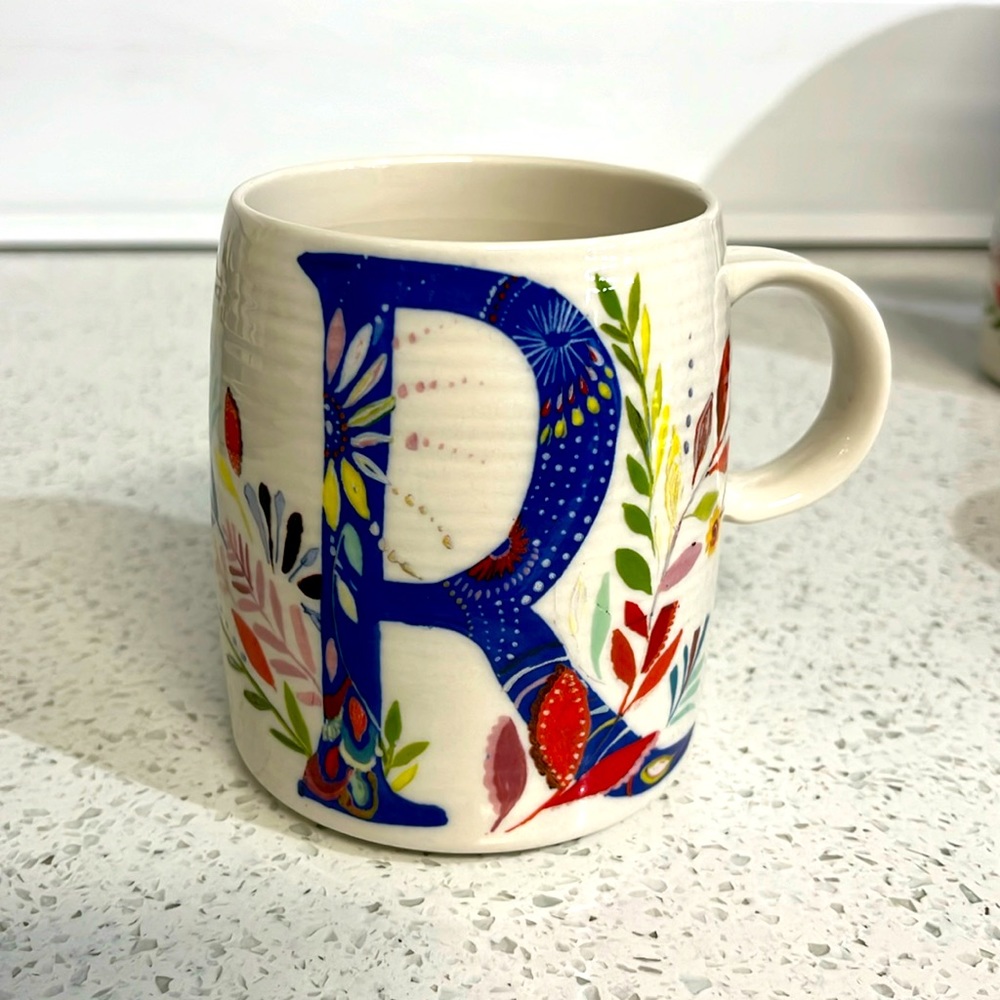 Anthropologie Starla Halfmann Mug, Letter “R”.